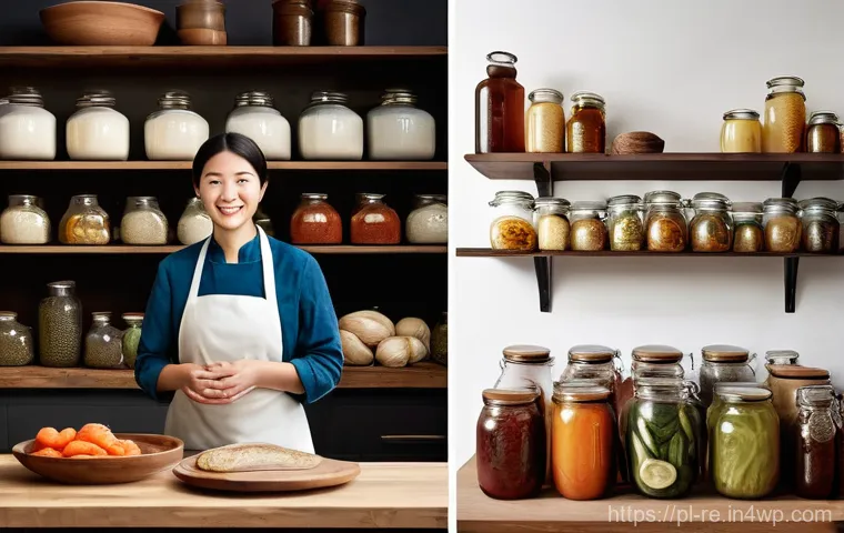 음식 보존의 글로벌 시장 전망 - **Prompt:** A vibrant, futuristic Polish supermarket aisle bathed in soft, natural light. In the for...