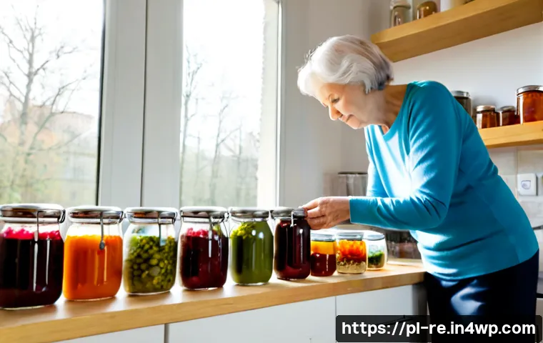 Home 17 효과적인 식품 보존을 위한 교육 자료 - Photorealistic educational food preservation scene in a bright modern Polish home kitchen, an older ...